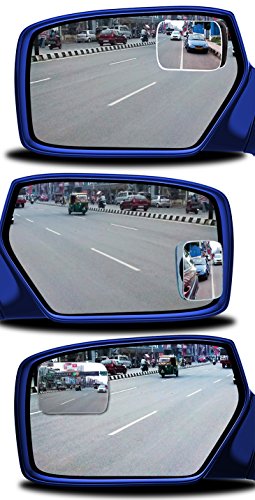 image for Zento Deals 2 Packs of Square Rearview Blind Spot Mirrors Stick-On and