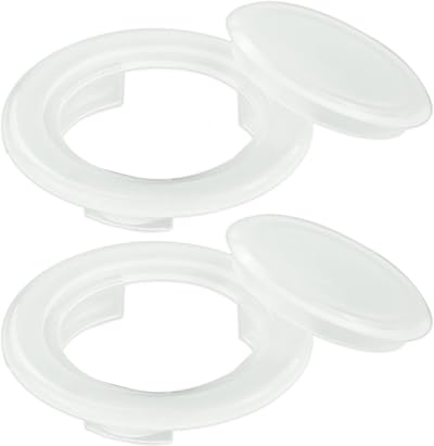 SZCXDKJ 2 Inch White Parasol Table Insert Hole Ring with Cap 2 Pcs Patio