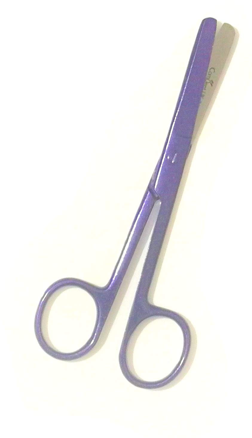 Nursing Scissors, Dressing Scissors 14.5cm, Pet Grooming, First Aid, Home Use … (14cm STR Blunt/Blunt, Purple Glitter)
