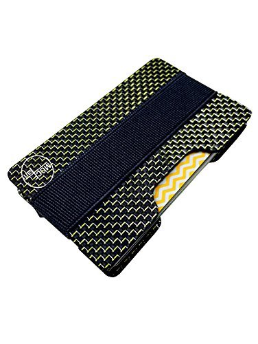 Carbon Fiber Glossy Money Clip Credit Card MGCFTan Business Card Holder 2 Plates Gold