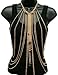 Ladies Goldtone Dangling Multi-faceted Beads Layered Body Chain