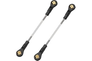 MECCANIXITY 2Pcs RC Boat Push Rod, 304 Stainless Steel Lever Steering Linkage Tie Rods with M2 Ball Head Joint for RC Car Boa