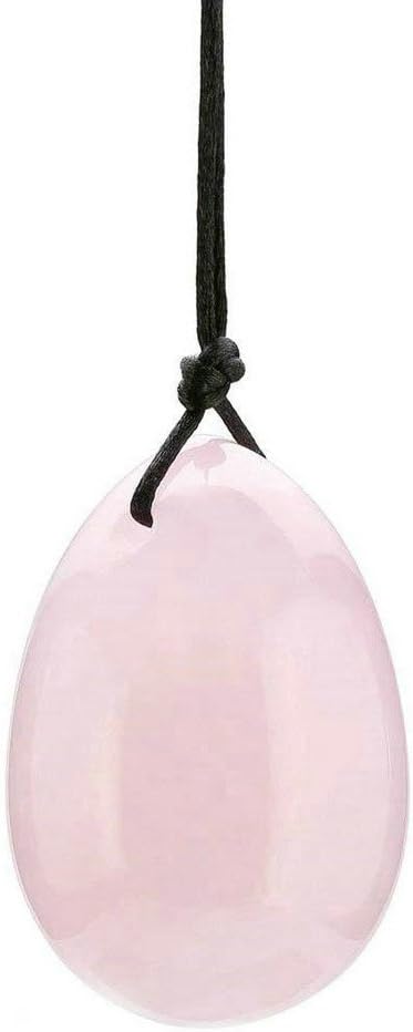 Natural Rose Quartz Yoni Eggs Jade Egg Set Pink Crystal Yoni Eggs for Women Health and Wellness Kegel Exercise Massage Stone - ONE Large Size About 45x30mm