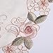 homand'o Pink Rose Embroidery Table Runner Leaf Jacquard 11 by 67 Inches Spring Summer Decoration