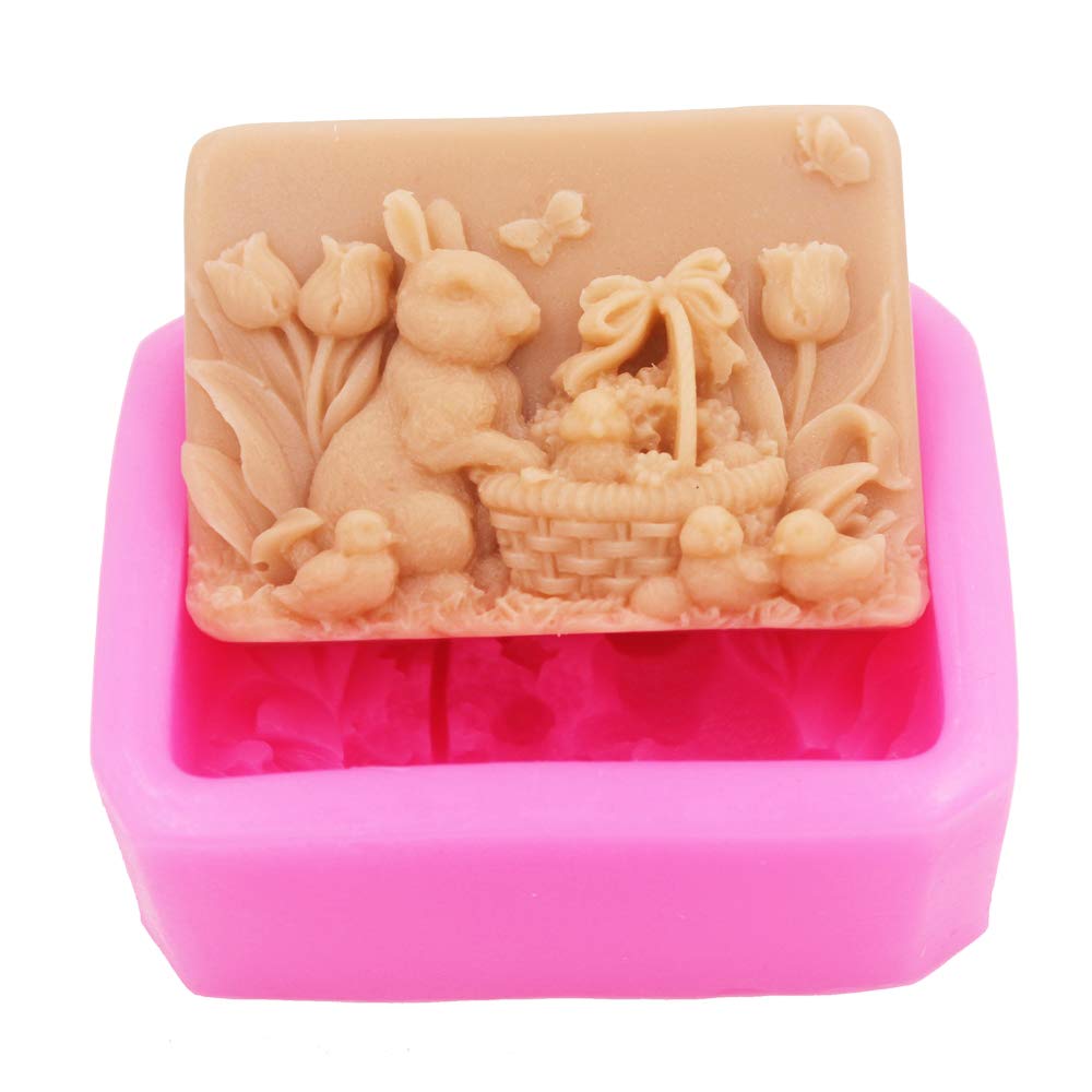 LC Rabbit Silicone Moulds Handmade Soap Molds Silicone Soap Mould Soap DIY Mold For Baking, Cake, Chocolate