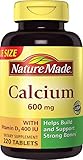 Nature Made Calcium (Carbonate) 600 mg w. D3 400 IU Tablets Mega Size 220 Ct