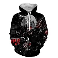 Cutelove Unisex Hoodies Tokyo Ghouls Ken Kaneki 3D Print Pullover Sportswear Sweatshirt Tops