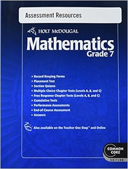 Amazon.com: Holt McDougal Mathematics: Common Core Assessment Resources