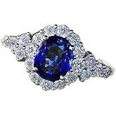 Viyuroyk 925 Sterling Silver Gem Blue Eternal engagement ring Cubic Zirconia Rings Diamond Rings for Women Jewelry Findings Earring Backs Findings (US Code 8)