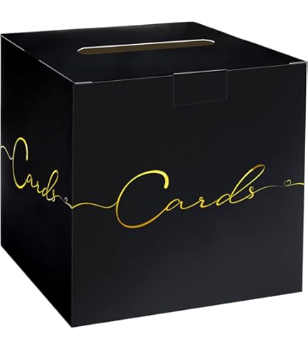 White & Gold Card Box For Parties - 7.8" Cube With Slot For Wedding, Graduation, Baby Shower Cards, Gift Or Ballot Box - View #6
