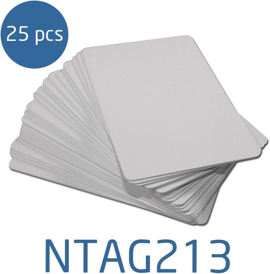 Blank White NFC PVC ISO Cards - NXP NTAG213 - 25 Pack