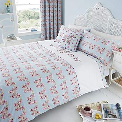 Catherine Lansfield Embroidered Butterfly Eyelet Curtains 66x72