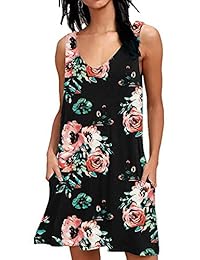 Misfay, vestido de verano informal para mujer, con bolsillos, para la playa, con cubierta