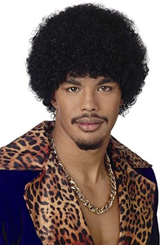 United States of Oh My Gosh Top Afro Wig - Top Costume Accessory - Bob Ross/Disco Party Hair (Black)