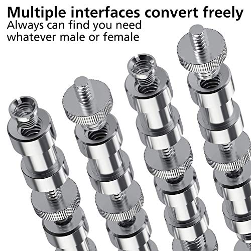 Muscccm Camera Screw, 22 Pcs 1/4 Inch and 3/8 Inch Converter Threaded Screws Adapter Mount Camera Hot Shoe Mount to 1/4 Set for Camera/Tripod/Monopod/Light Stand - Thumbnail 5