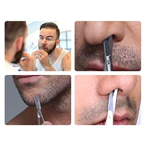 Aviat 4Pcs Daily Portable Manicure Pedicure Tweezers Scissors Moustache Nose Hair Trimming Eyebrows Eyelashes Scissors Removal Tools Set