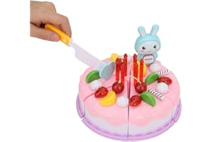 LAISANIM Kids Birthday Cake Pretend Play Toy with Fruitcake Sticker for Handson Brain Exercise, for Children Above 3 Years Ol