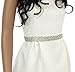Braid Crystal Beaded Wedding Dress Sash Bridal Belt with Satin Ribbon, Off-White