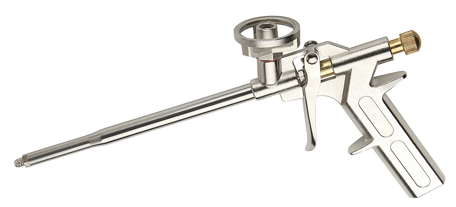 Tolsen Aluminium Foam Gun Applicator, PU Foam, Adjustable Flow & Nozzles, 18x5x8 cm, 0.38 kg
