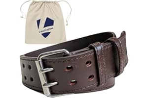 Leatherow 2 Inch Wide Leather Tool Belt for Men Work | Adjustable Oil tanned Belt | Carpenters, Electricians, Contractors