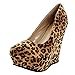 Delicacy Trendy-33 Platform Pumps-Shoes, Camel Leopard Suede, 6.5