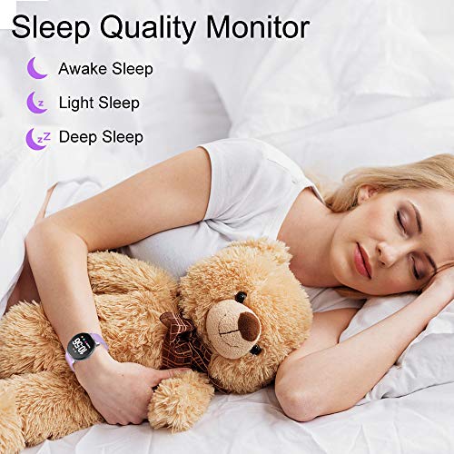 BingoFit Epic Fitness Tracker Smart Watch, Activity Tracker with Heart Rate Monitor, Waterproof Pedometer Watch with Sleep Monitor, Step Counter for Kids (Purple)