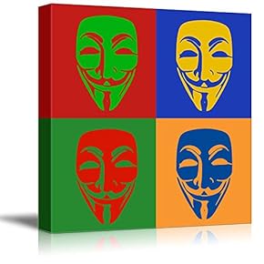 Multi Color Pop Art with Anonymous Mask