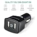 [Qualcomm Certified] Nekteck Quick Charge 2.0 36W 2 Ports USB Rapid Turbo Car Charger Adapter for Samsung Galaxy S7/S6/ Edge/ Edge+, Note 5/ 4 / Edge, Nexus 6, HTC M9, Xperia Z3/ Z2, Moto X, LG G4 G5 and More, Black