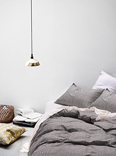 Dotted Gray Duvet Cover Set, 100% Cotton Bedding, White Dots Modern Pattern Printed on Dark Grey, with Zipper Closure (3pcs, Queen Size) - Thumbnail 3