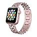 Apple Watch Band 38mm, Swees Jewelry Jewels Cowboy Style Stainless Steel Metal Link Replacement Wristbands for Apple Watch Series 1 , Series 2, Series 3, Sports & Edition Women Girls, Rose Gold