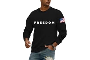 ROMEVER Freedom Sweatshirt Mens White, Charlie Kirk Freedom Shirt Long Sleeves Tops for Men