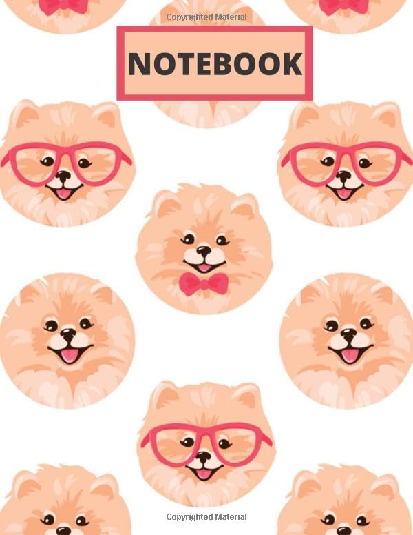 NOTEBOOK: pomeranian notebook, cute pomeranian gift, 120 wide ruled pages
