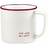Santa Barbara Design Studio Red and White Christmas Coffee Cups Face-to-Face Designs Stoneware Holiday Mug, 16-Ounce, You Are My Gift