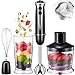 Immersion Hand Blender, Aicok 10 Speed Ultra Stick Blender 4 in 1, Turbo Stainless Steel 6 Blade & BPA-free, Ergonomic Comfortable Grip Hand Mixer Set [FDA/ETL Approved], 300W Black