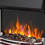 Dimplex Detroit Deluxe Optiflame Chrome Electric Fireplace 2kW Fan Heater view 3