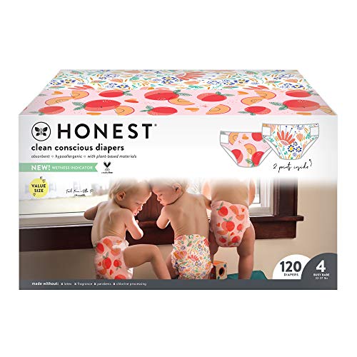 The Honest Company Clean Conscious Diapers | Plant-Based, Sustainable | Just Peachy + Flower Power | Super Club Box…