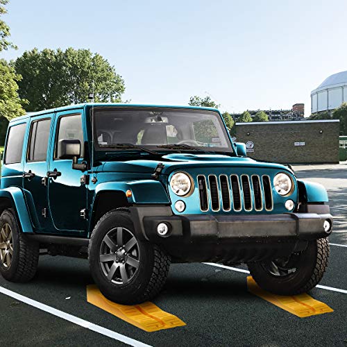 Zone Tech Automotive Multi Leveling Ramps Set of 4 Yellow Bocks