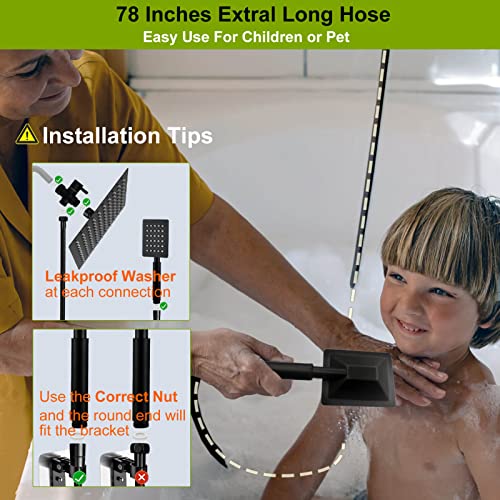 All Metal Rain Shower Head With Handheld Spray, 78\