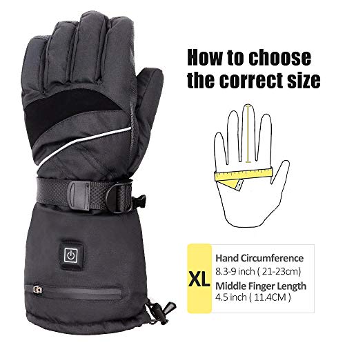 Loiion Electric Heated Gloves for Men Women, Winter Thermal Gloves, 7.4V Rechargeable Battery Motorcycle Heated Gloves Hand Warmers for Arthritis Hands, Outdoor Skiing Hiking Cycling Hunting