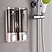 Anself Wall Mount Manual Soap Dispenser Double Liquid Shampoo Shower Gel Dispenser 200ml x 2