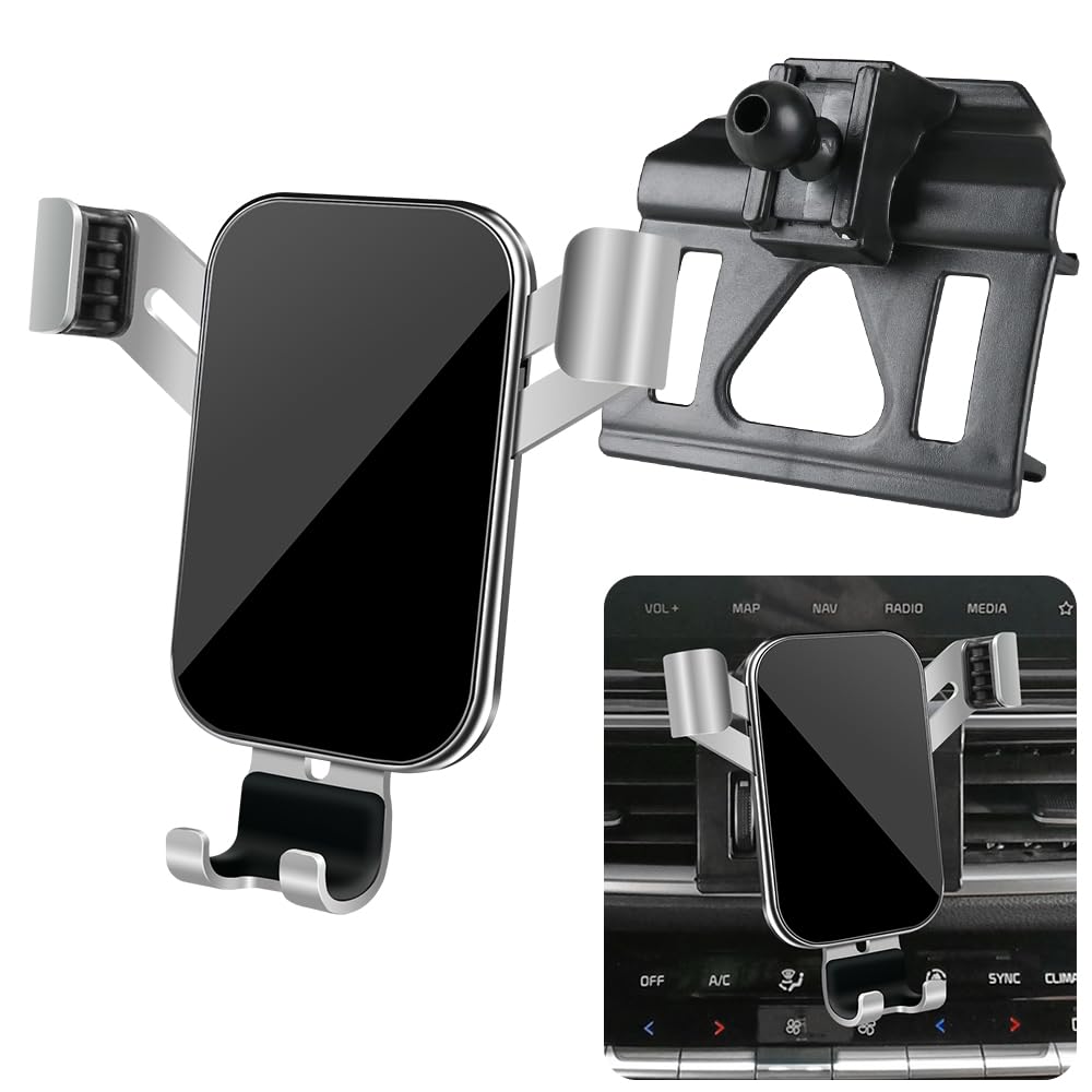Photo 1 of LUNQIN Car Phone Holder for Kia Forte 2019 2020 2021 2022 2023 2024 Auto Interior Accessories Best Cell Phones Mount Cellphone Mobile Cradle Charging Navigation Bracket Air Vent Screen Stand Accessory