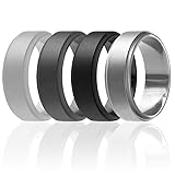 ROQ Silicone Rubber Wedding Ring for Men, Comfort
