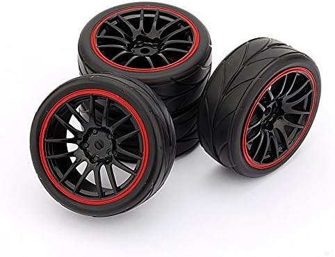 Vysart(TM) New 4pcs/set RC Racing Rubber Tires Fit HSP HPI 9068-6081 1/10 Car On Road Wheel Rim