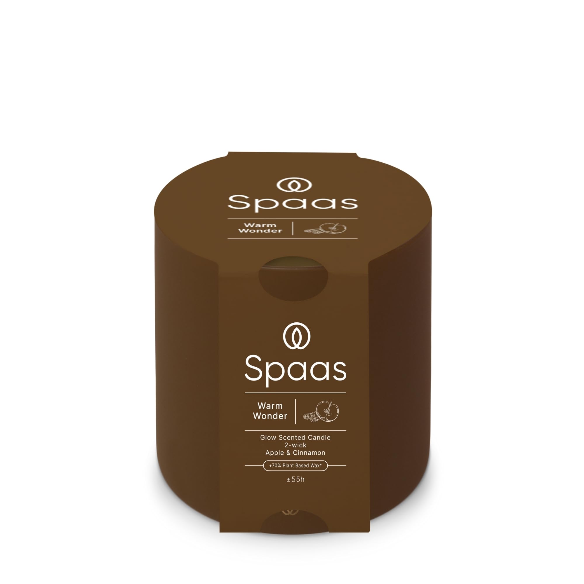 Spaas Glow Scented Candle 2-Wick 55h, Warm Wonder, Brown