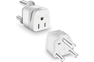 OFOAEEA South Africa Travel Plug Adapter,South Africa Plug Adapter 3 Prong Safe Grounded USA to Any Type M for Country Such as Botswana,Nepal Pakistan,Namibia and More,White 2 Pack