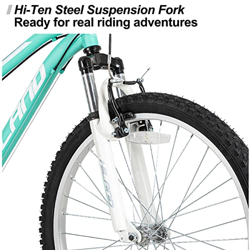 Hiland 24 inch Kids Mountain Bike for Age 712,18 Speed,Suspension Fork