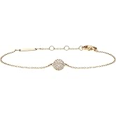 Daniel Wellington Pavé Bracelet, Women Bracelet with CZ Crystal, 155-185mm Adjustable Chain Bracelet, 316L Stainless Steel and Plated Brass Gold Chain Bracelet