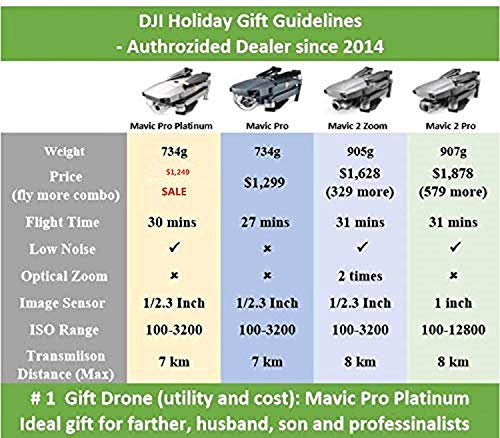 DJI Mavic Pro Platinum Fly More Combo Travel Bundle: Extra 2 Batteries, Professional Case and More