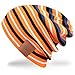 Bluetooth Beanie Hat,Mydeal Slouchy Skully Strip Cap with Wireless Bluetooth Headphone Headset Earphone Music Audio Hands-free Phone Call for Winter Sports Fitness Gym Exercise Workout - Black/Orange
