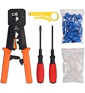 Netzwerk Crimpwerkzeug Proster 6 in 1 Crimpzange Set Cat 6 Cat6 für RJ45/RJ12 Normale und End-Pas...